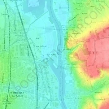Mapa topográfico Port de Beauregard, altitude, relevo