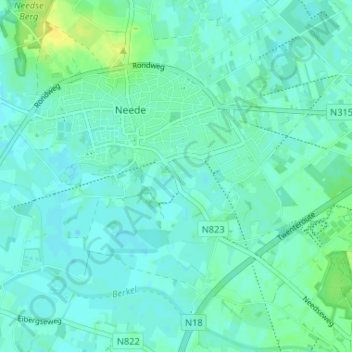 Mapa topográfico Spilbroek, altitude, relevo