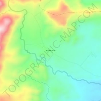 Mapa topográfico Alto Pano, altitude, relevo