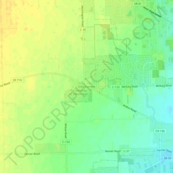 Mapa topográfico Diltz Corners, altitude, relevo
