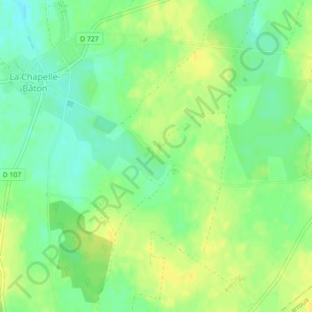Mapa topográfico Les Vaugelais, altitude, relevo