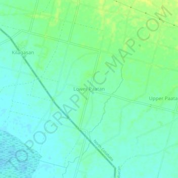 Mapa topográfico Lower Paatan, altitude, relevo