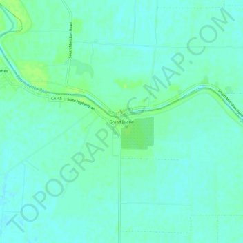 Mapa topográfico Grand Island, altitude, relevo