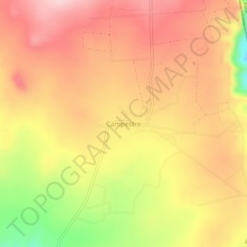Mapa topográfico Campestre, altitude, relevo