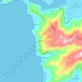 Mapa topográfico El Copín, altitude, relevo