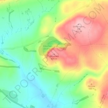 Mapa topográfico Eldon Hill, altitude, relevo