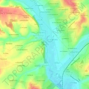 Mapa topográfico Villeray, altitude, relevo