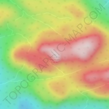 Mapa topográfico Discovery Mountain, altitude, relevo