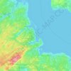 Mapa topográfico Surette Island, altitude, relevo