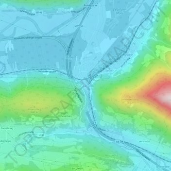 Mapa topográfico Neulassing, altitude, relevo