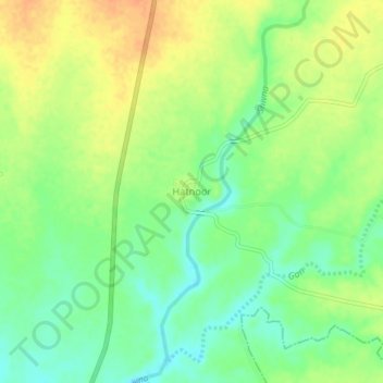 Mapa topográfico Hatnoor, altitude, relevo