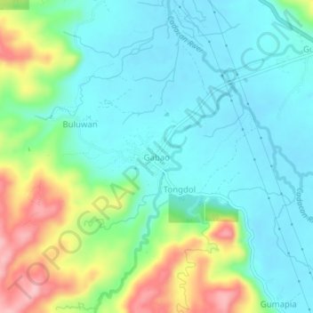 Mapa topográfico Gabao, altitude, relevo