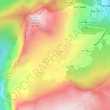 Mapa topográfico Solaison, altitude, relevo