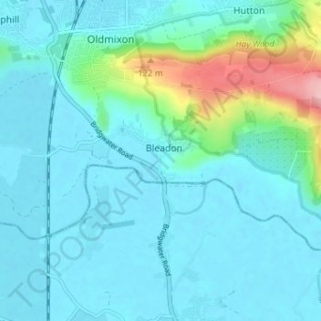 Mapa topográfico South Hill, altitude, relevo