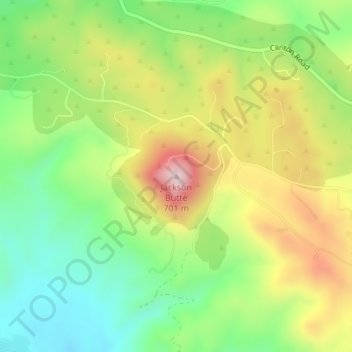 Mapa topográfico Jackson Butte, altitude, relevo