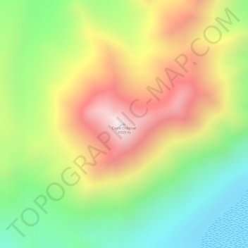Mapa topográfico Cerro Chibinar, altitude, relevo