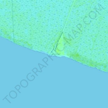 Mapa topográfico Guanímar, altitude, relevo