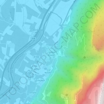 Mapa topográfico Le Village, altitude, relevo