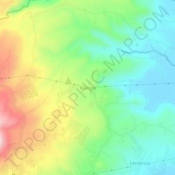 Mapa topográfico Manga, altitude, relevo