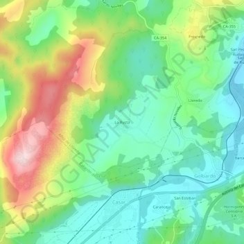 Mapa topográfico La Busta, altitude, relevo