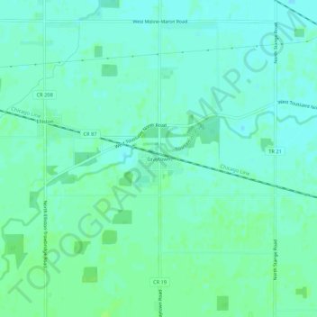 Mapa topográfico Graytown, altitude, relevo