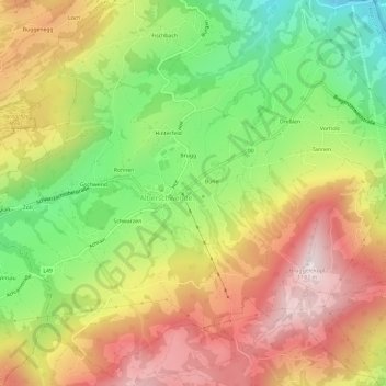 Mapa topográfico Zipfel, altitude, relevo