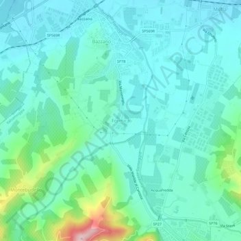 Mapa topográfico Formica, altitude, relevo