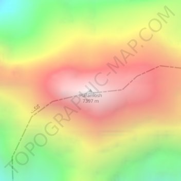 Mapa topográfico Haramosh, altitude, relevo