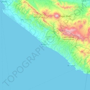 Mapa topográfico Manna, altitude, relevo