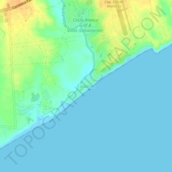 Mapa topográfico Farallon, altitude, relevo