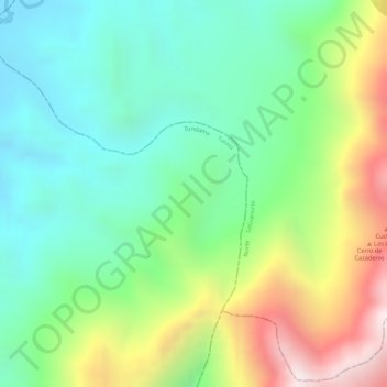 Mapa topográfico El Garrocho, altitude, relevo