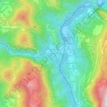 Mapa topográfico San Vittore, altitude, relevo