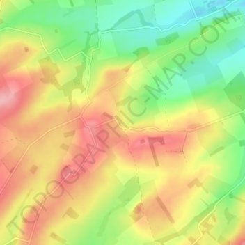 Mapa topográfico Yetlington, altitude, relevo