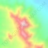 Mapa topográfico Lomas Bayas, altitude, relevo