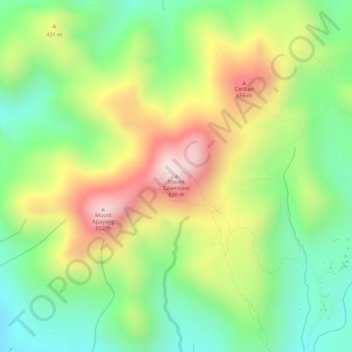 Mapa topográfico Mount Talamitam, altitude, relevo