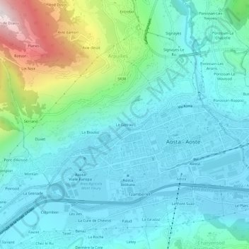 Mapa topográfico Le Gotrau, altitude, relevo