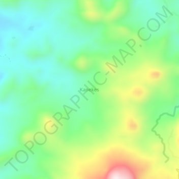 Mapa topográfico Kanekes, altitude, relevo