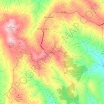 Mapa topográfico Murci, altitude, relevo