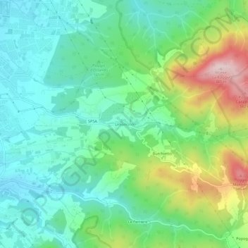 Mapa topográfico Limoncino, altitude, relevo