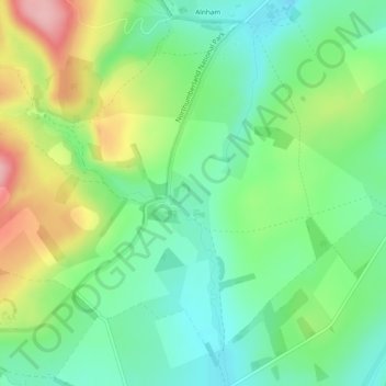 Mapa topográfico Scrainwood, altitude, relevo