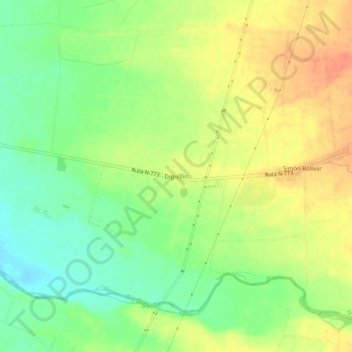 Mapa topográfico Diguillín, altitude, relevo