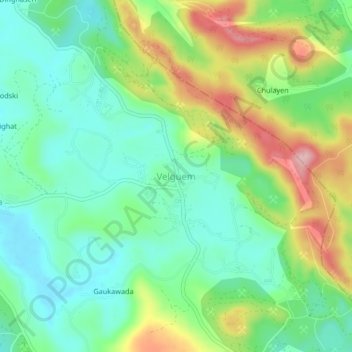 Mapa topográfico Velguem, altitude, relevo