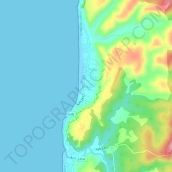 Mapa topográfico Iloca, altitude, relevo