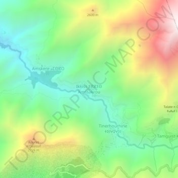 Mapa topográfico Ikkiss, altitude, relevo