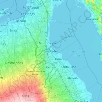 Mapa topográfico San Pedro, altitude, relevo