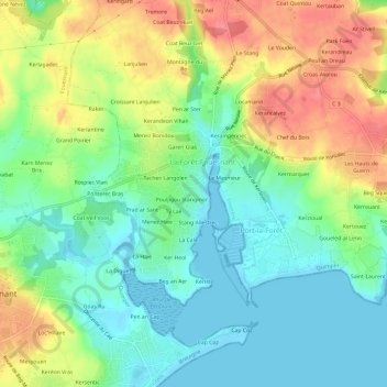 Mapa topográfico Stang Kreis, altitude, relevo