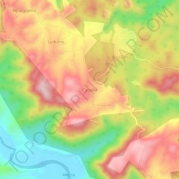 Mapa topográfico Caguba, altitude, relevo