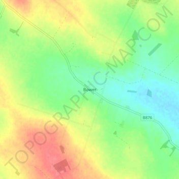 Mapa topográfico Bower, altitude, relevo