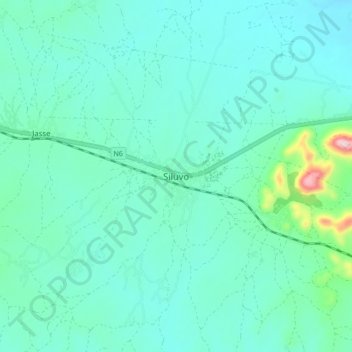 Mapa topográfico Siluvo, altitude, relevo