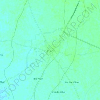 Mapa topográfico Alipur, altitude, relevo